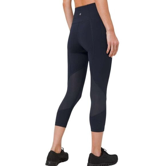 Lululemon 2020 Pace Rival High-Rise Crop 22" *No Zip Leggings Navy Blue 4 - Picture 1 of 7